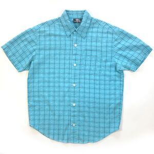 Hurley Blue Checked Button Down Shirt S